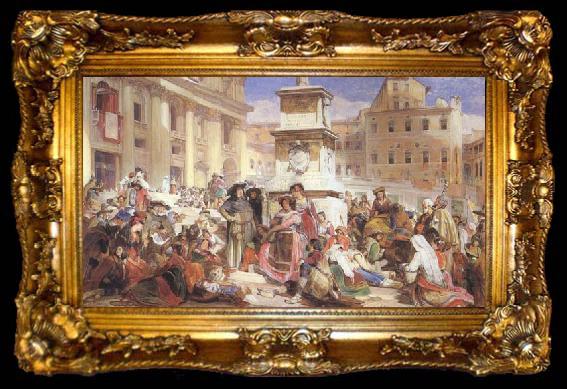 framed  John Frederick Lewis Easter Day at Rome (mk46), ta009-2